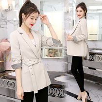 Spring and autumn trend fashion suit small jacket wild waist thin OL temperament casual womens suit Ouanna