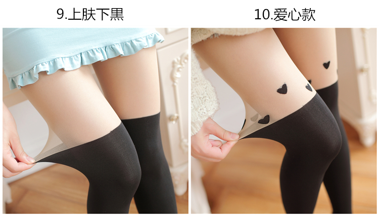 Mùa hè phần mỏng Nhật Bản sexy giả cao ống trên đầu gối khâu ống dài trắng đáy vớ rompers vớ là mỏng quần tất bầu