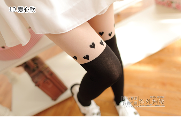 Mùa xuân và mùa thu mỏng phần vớ mỏng gợi cảm Phiên bản Hàn Quốc của quần lửng ống cao cổ giả chống vớ bằng vải lụa tất đùi dễ thương