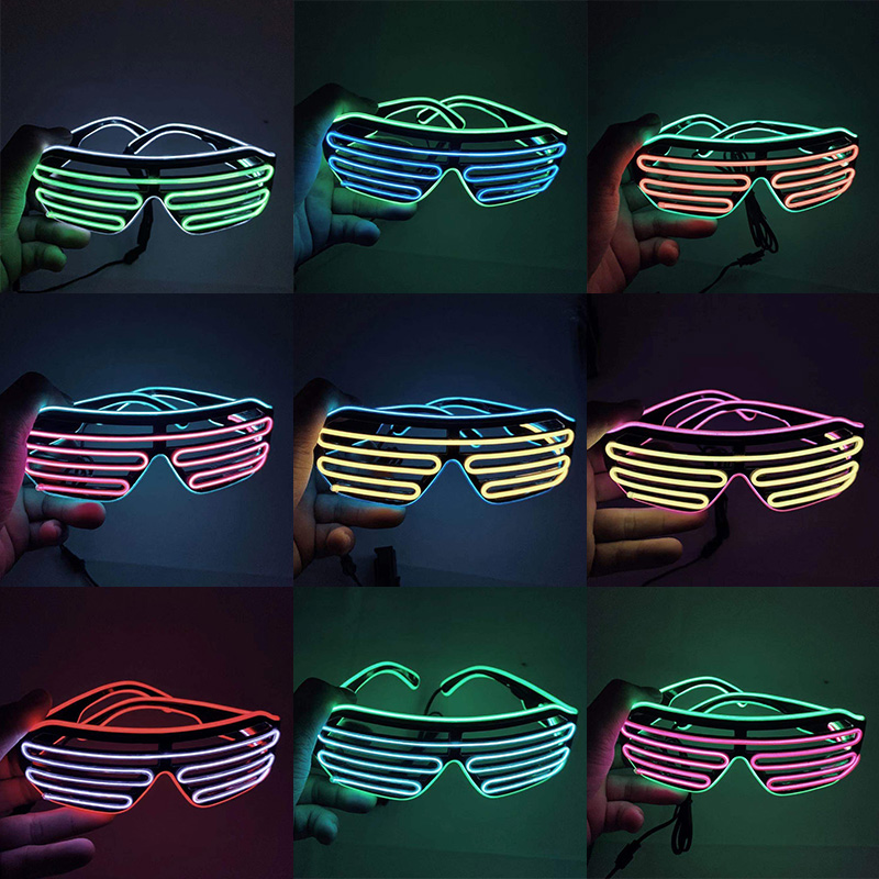 Online Red LED Luminous Spectacle Bar Nightclub Trampoline Equipment Sunglasses Music Festival Trend Fluorescent Dance Performance Pops