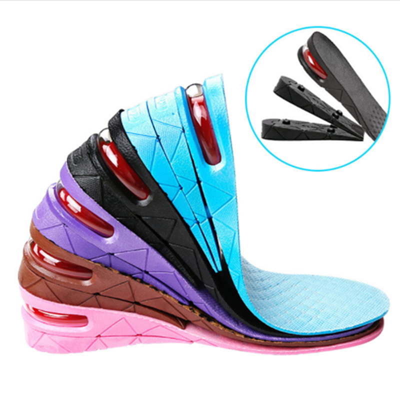 PVC7CM invisible inner heightening insole three-layer gas full cushion male and female black inner cushion adjustable combined heightening insole