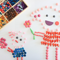 Waldorf Life Hall small cute building blocks puzzle color classification small particles childrens creation educational toys
