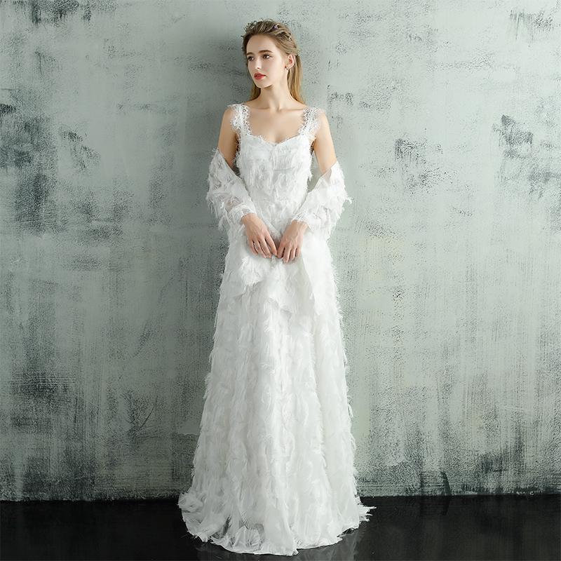 White Evening Dress for Women 2020 New Style Banquet Dress Slim Long Elegant Simple Forest Style Travel Photography Wedding Dress Bride