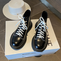 Boots womens 2020 new autumn white Mcqueen board Martin boots autumn and winter wild thick-soled white British style boots