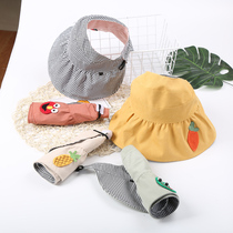 Childrens empty hats Childrens spring and summer new sun sun hats folded big eaves beach hats parent-child travel sun hats