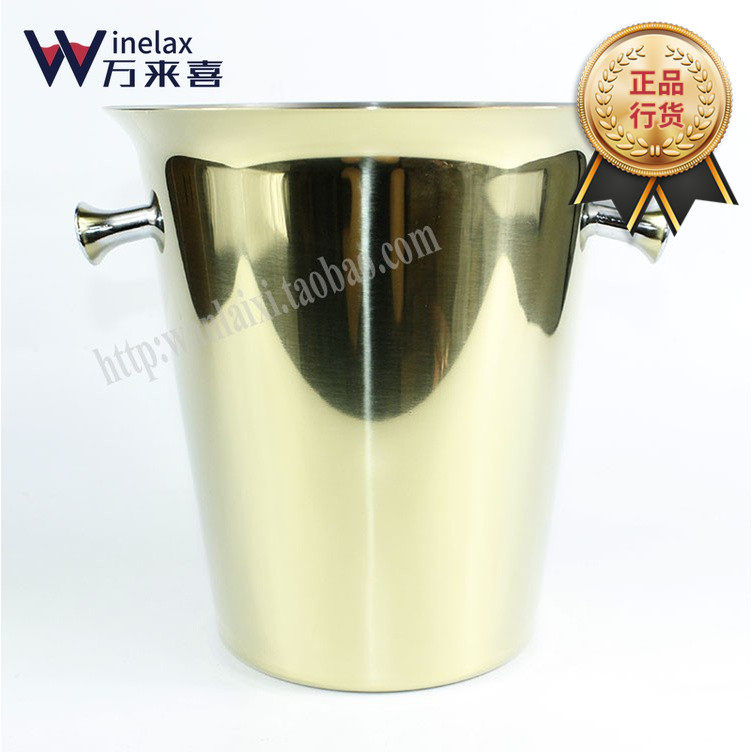 Golden Champagne Barrel Thickened European-style Stainless Steel Ice Bucket Bar Stainless Steel Red Wine Ice Bucket Ice Bucket