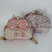 Japanese bran*hes cotton hemp forest female cat head flower 1-2 years old baby child backpack