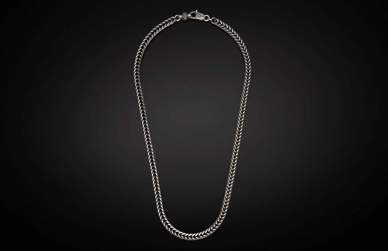 Spot USA William Henry silver Accessories NK7 Fox Tail Silver Necklace Handpolished Custom Pure Silver Lobster Buckle-Taobao