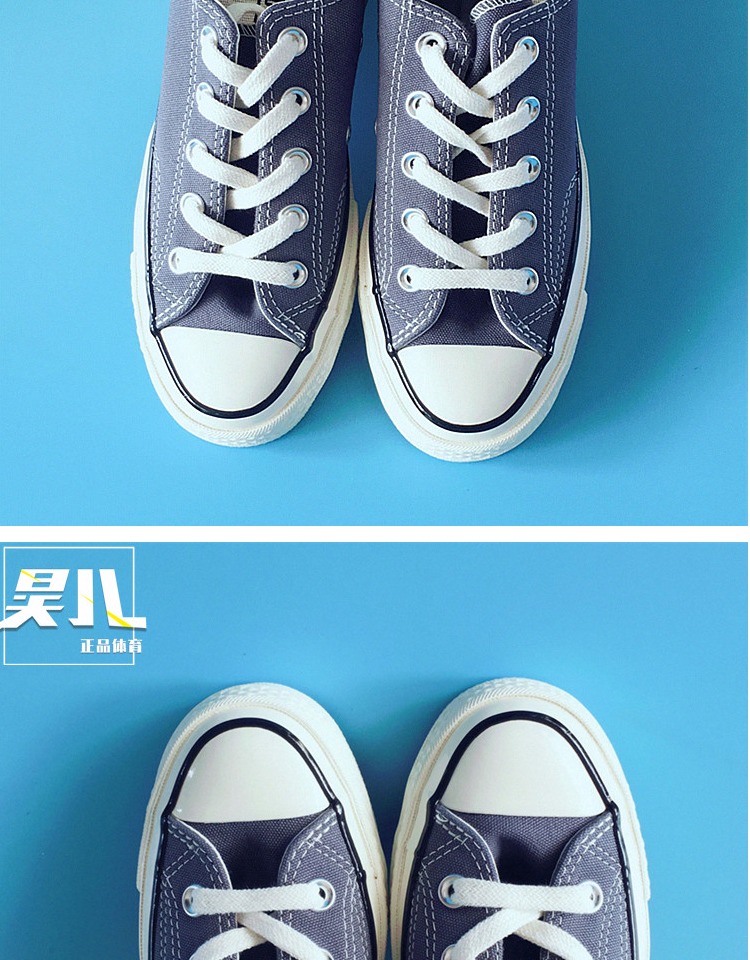 昊 Converse Converse 18 bản sao mới tiêu chuẩn Samsung 1970S giày vải thấp màu xanh xám 159625C giày the thao nữ hàn quốc