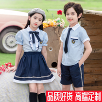 Kindergarten graduation uniform summer recitation competition Childrens suit British style growth dress primary school uniform
