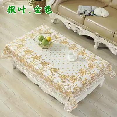 Jane European PVC hot gold tablecloth Anti-hot leave-in coffee table mat Silver table cloth rectangular oval Western coaster