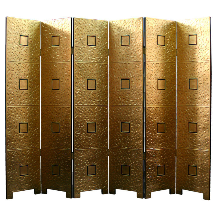 Yangzhou Lacquer Engraving Lacquer Dark Carved Full Stick Gold Sixfold Screen Xuanguan Partition Customize New Classical Lacquer Art Home Decoration