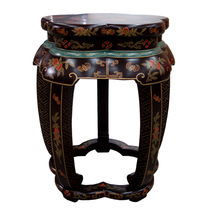 Lacquer Art Painting Wufu Drum Stool Piano Stool Embroidered Pier Custom Yangzhou Lacquer Ware New Classical Home Decoration Solid Wood Furniture