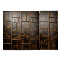 Lacquer art heavy color painting golden landscape 40% off classical porch screen partition Yangzhou lacquerware new Chinese style solid wood furniture
