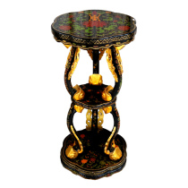 Lacquer Art Hook Knife Color Drawing Choking Gold Imitation Antique Style Flowers A Few Customized Yangzhou Lacquer Ware New Chinese Solid Wood Furniture Decoration