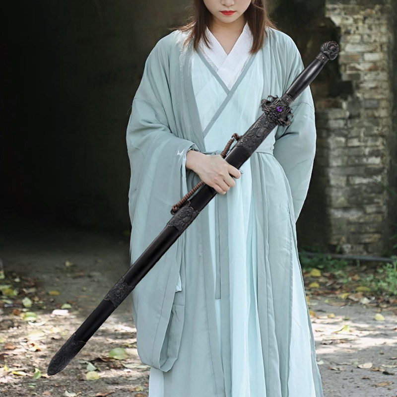 Longquan Tibetan Feng Sword Dragon Sparrow Sword Pattern Steel Tang Sword Long Version Han Sword Cold Weapon One-piece Sword Unedged