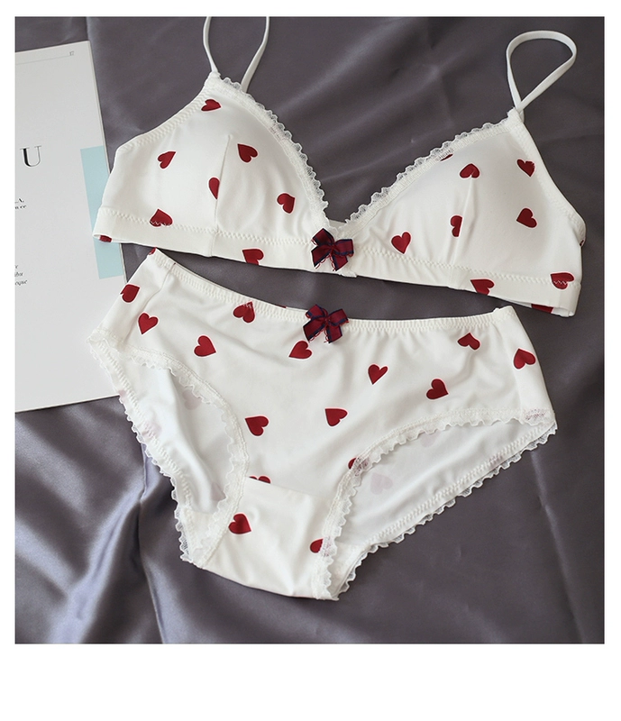 Strawberry Pie Girl underwear Sweet Art Sữa Silk Bra Quần lót Áo ngực Nhật Bản tươi - Bộ đồ lót