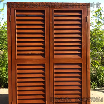 Outdoor anti-corrosion wood shutters garden washing pool cabinet door shutters solid wooden door and shoes door and door and window customized