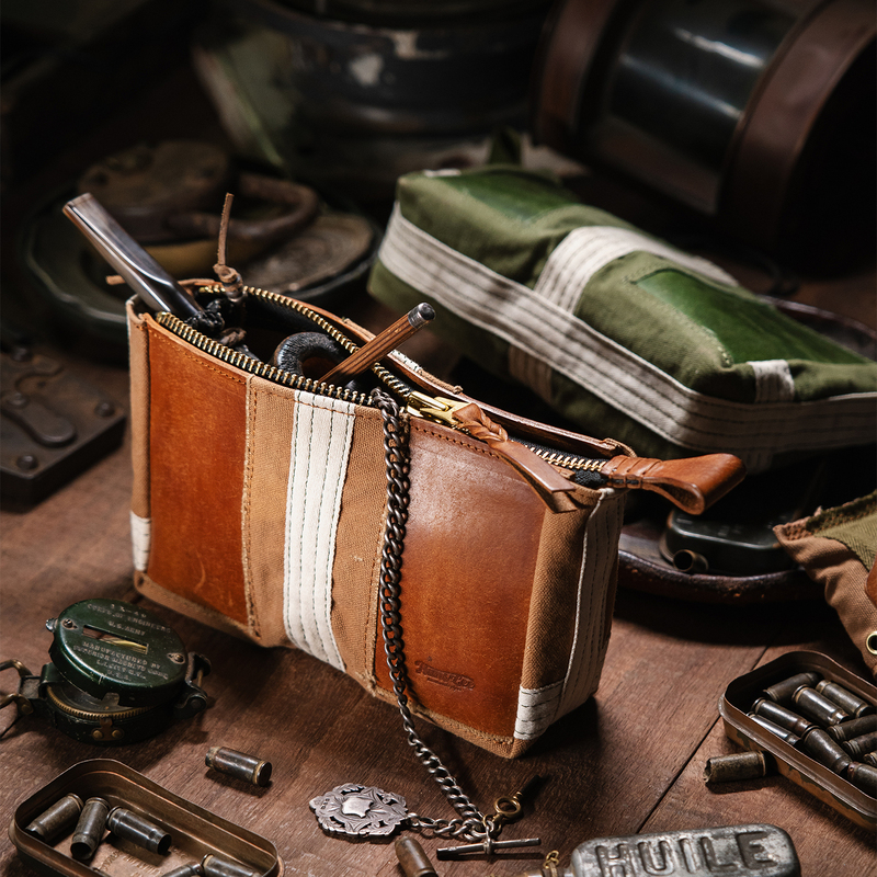 Dahan Original J-7 Redemption Edition Multi-Pocket Organizer Bag Italian Vegetable-Tanned Leather Phone Makeup Clutch Travel Bag