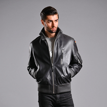 Germany Imports Original Defense Flying Leather Jacket MIL-TEC Austrian Goatskin Leather Motorcycle Men