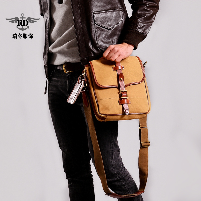 Single Shoulder Bag Men Casual Retro Satchel Satchel American Original imported World War II Navy Canvas Difference Bag