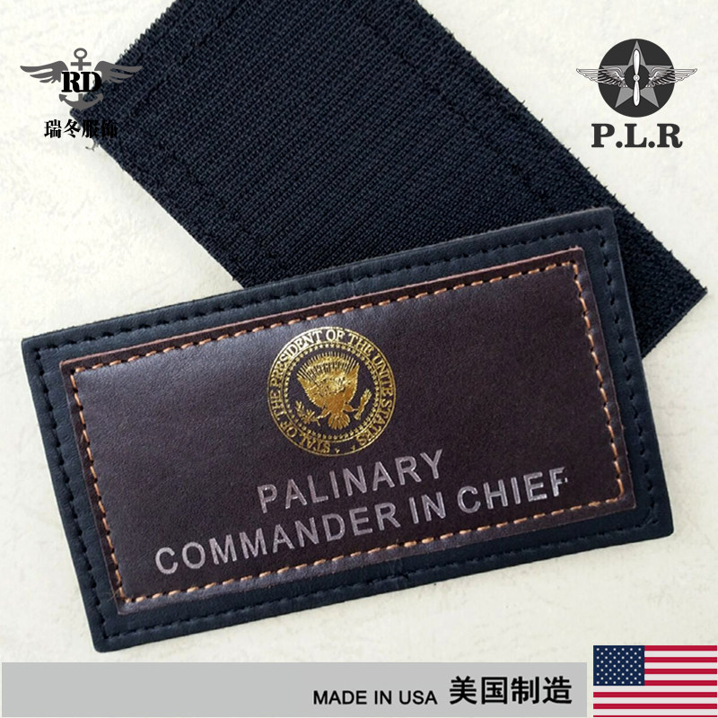 U.S. Supreme Commander Leather Badge Velcro G1A2 Leather Flying Brand Retro Name Strip