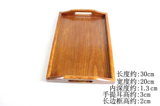 Đĩa gỗ hình chữ nhật làm đẹp khay salon trà khay gỗ khách sạn bên món ăn bằng gỗ cổ điển mang ra nhà hàng món ăn đĩa gỗ