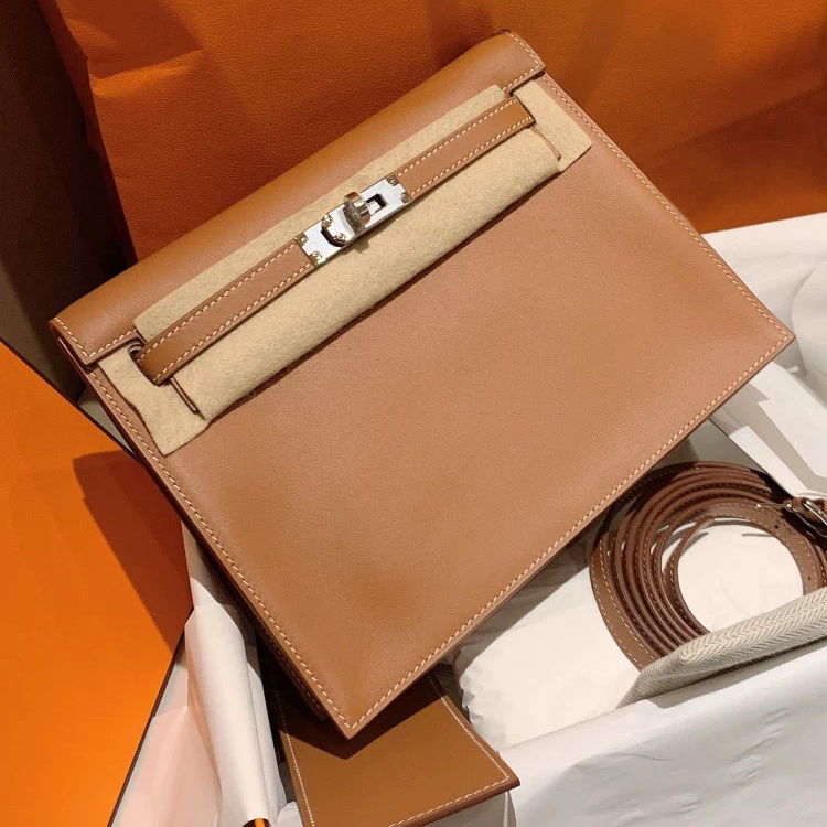 Kelly Dance Bag Second Generation Backpack 2026 New Model Ev Cowhide Leather Handmade Wax Thread Single Shoulder Crossbody 22cm Long