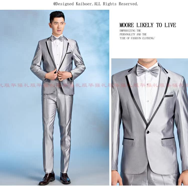 Trang phục nam sân khấu mỏng phù hợp với chú rể váy cưới chú rể phục vụ chủ nhà ca sĩ trang phục thoi trang nam