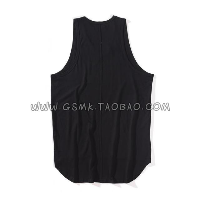 KISSNATE cotton đường phố cao cotton dài trước khi ngắn hem dài uốn cong vest nam KANYE các kiểu áo ghi lê nam