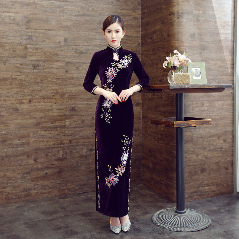 中老年女装秋装金丝绒连衣裙40-50岁中年妈妈装夏装大码两件套装