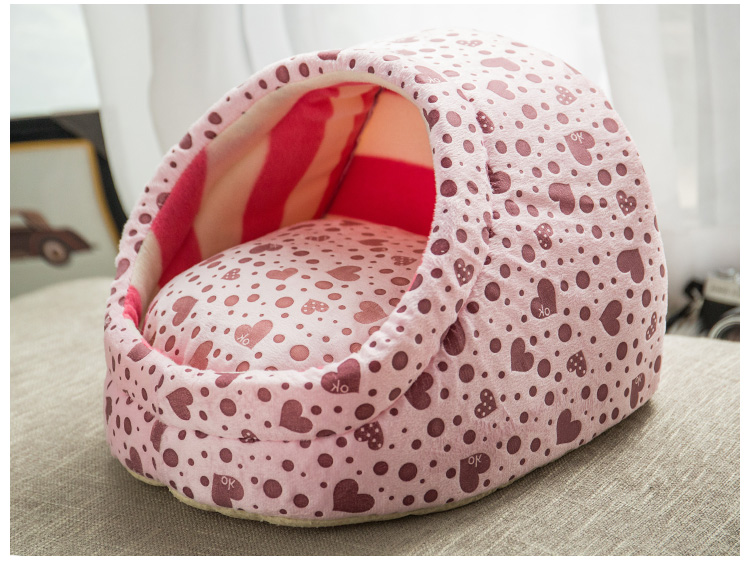 Cũi mèo mèo mùa hè với mat dog house vừa và nhỏ dog Teddy dog ​​giường mèo nhà mèo biệt thự có thể tháo rời có thể giặt Khay thức ăn cho mèo