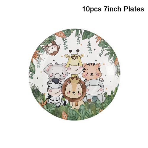 Детское мультяшное вечернее платье с животными, посуда