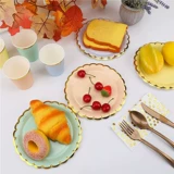 Утилизация дисковой бумага Диск по случаю дня рождения вечеринка на вечеринке вечеринка на вечеринке для барбекю для пикника для пикника квадратная тарелка для пирога Бумажная пластина