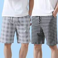 [Чистый хлопок] Темные серые горизонтальные полоски с цветочным принтом + серая сетка с цветочным принтом.