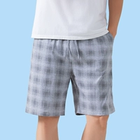 [Чистый хлопок] Серая клетка с цветочным принтом