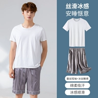 Шелковые белые штаны, короткий рукав