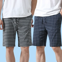 [Чистый хлопок] Темно-серые горизонтальные полоски с цветочным принтом + королевская синяя клетка.