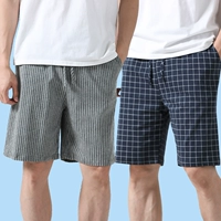 [Чистый хлопок] Темно-серые вертикальные полоски с цветочным принтом + сапфирово-синяя клетка.