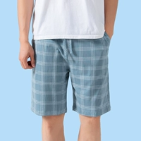 [Чистый хлопок] Дымчато-синяя клетка