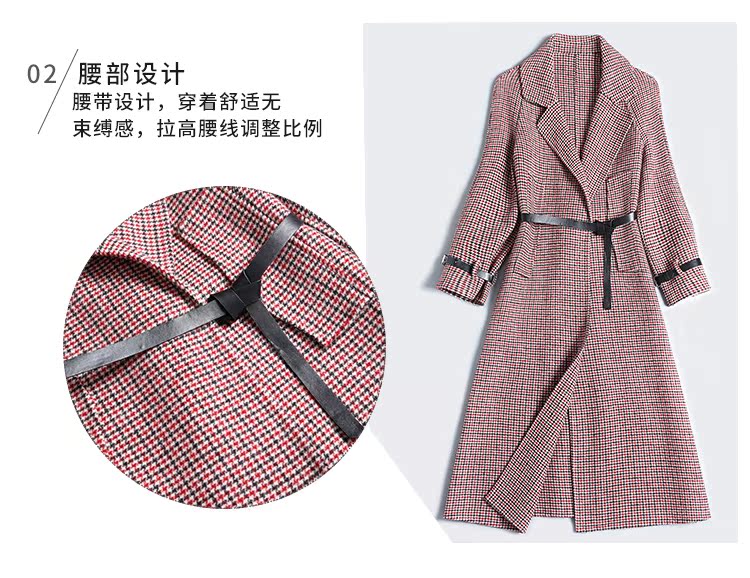 Nhà lãnh đạo cổ điển thời trang hai mặt của Bu Ge 袢 cộng với thắt lưng chất lượng tốt để mặc khí chất của bạn, hãy mua nó áo dạ nữ