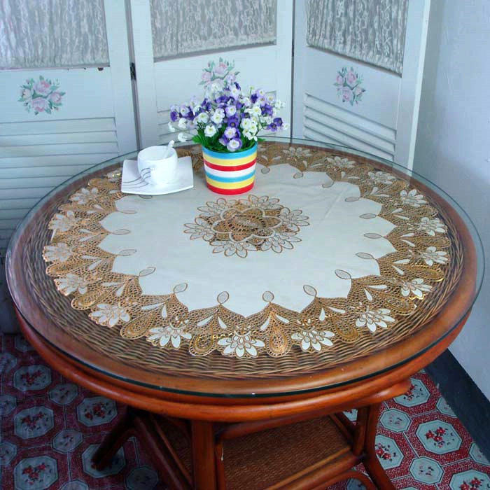 European tea couch round PVC stamping tablecloth insulation pad square washing table cloth 70cm