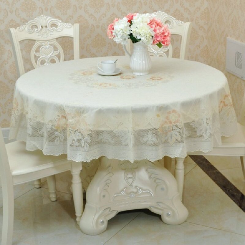 Eurostyle pvc rice white round table cloth anti-water oil table cushion plastic anti-burn table cloth bronzed round table cloth-Taobao