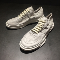 Spring mens shoes tide shoes leather breathable white shoes Korean version of the trend sports casual shoes tide brand all-match soft soleplate shoes