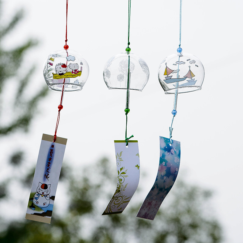 Japan-style Handmade Glass And Wind Dandelion Wind Bell Gift Bell Pendant Small Hanging Decoration Freshener Bedroom Hanging Accessories Birthday