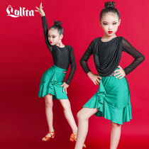 Lolita autumn new girl childrens Latin dance dress practice suit professional high-end practice dance performance clothing