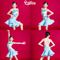 Lolita Spring Summer Season Girls Latin Dance Dresses Big Hem Skirts Children Competitions Standard Clothing Practice Performance Performances