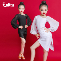 Lolita dance suit Childrens girl autumn long-sleeved professional high-end clothing Latin dance performance practice practice suit