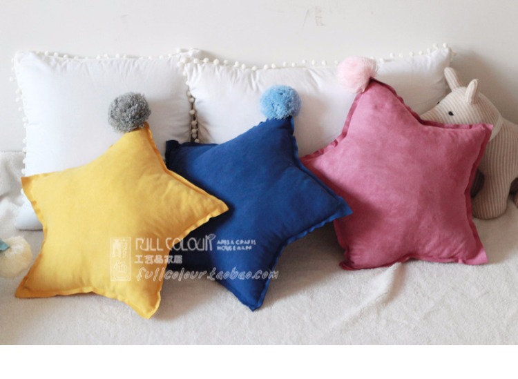 Ins tóc Bắc Âu bóng macarons năm cánh sao ngủ trưa gối sofa giường cô gái trái tim lưới màu đỏ gối gối - Trở lại đệm / Bolsters bộ chăn gối văn phòng giá rẻ