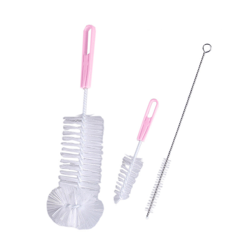 Love Gain Nylon Milk Bottle Brushed Pacifier Brushed Stainless Steel Straw Brushed Baby Cleaning Brush Suit Drain Rack Cleaning Agent-Taobao